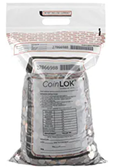 CoinLok Deposit Bag 12.5" x 25" Clear (Case of 250) 585100