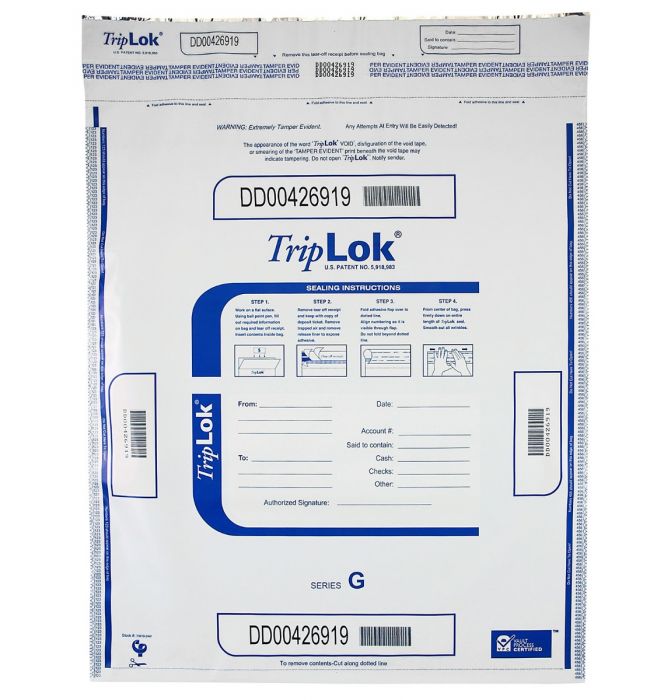 TripLok Deposit Bag 19" X 24" White (Pack of 50) 585058