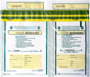 SafeLok Horizontal Twin Deposit Bag ,13.5" x 10", Case of 500 Bags, 585095CT