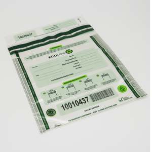 ControlTek EcoLok Deposit Bags 9" x 12", Clear, Pack of 100, The first and only 90% post consumer recycled bank deposit bag, Green Circle Certified (585608)