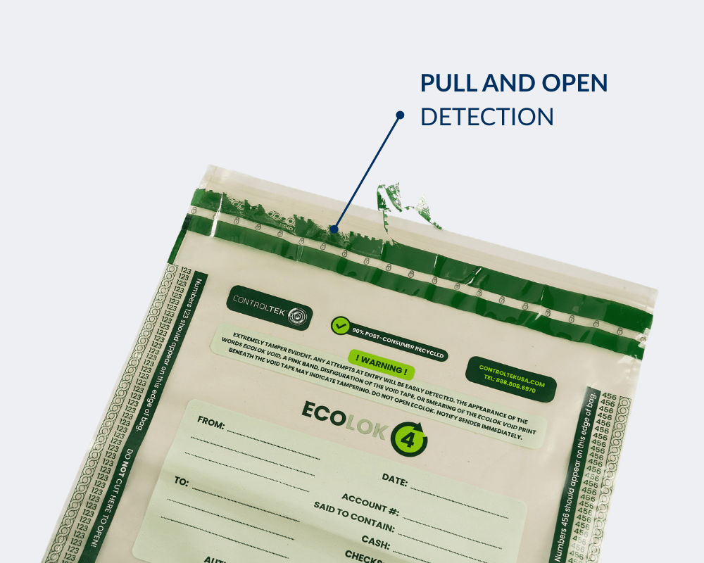ControlTek EcoLok Deposit Bags 9" x 12", Clear, Pack of 100, The first and only 90% post consumer recycled bank deposit bag, Green Circle Certified (585608) - spotlesssupply.com