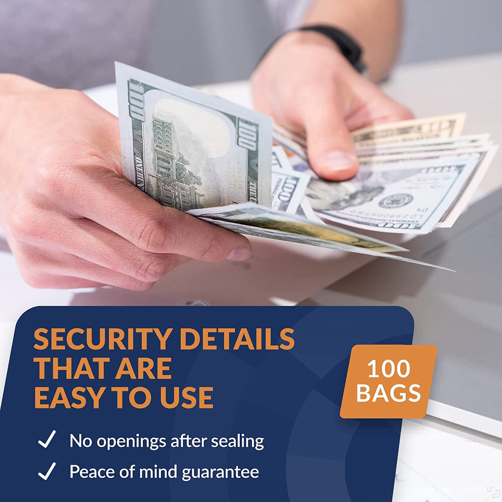 SafeLok Deposit Bag 9" X 12" Clear with Pocket (Pack of 100) 585088