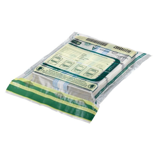 SafeLok Deposit Bag 9" X 12" Clear with Pocket (Pack of 100) 585088