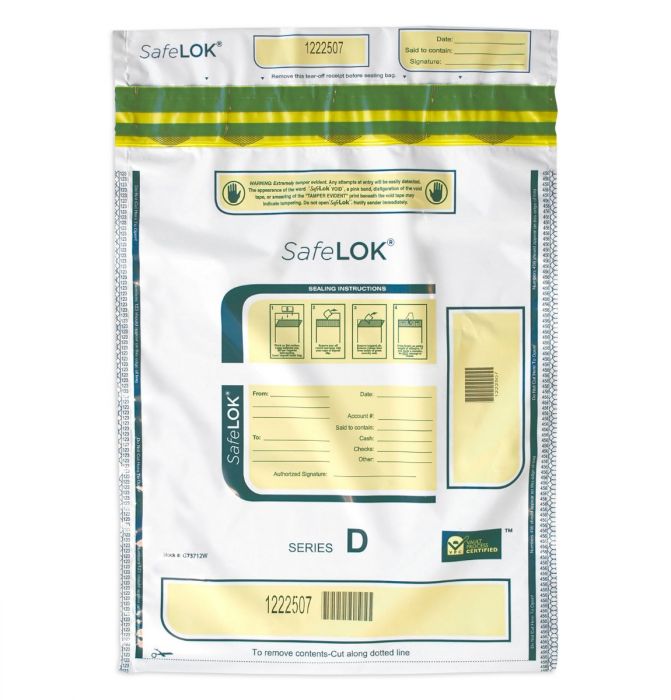 SafeLok Deposit Bag 9" X 12" White (Pack of 100) 585089