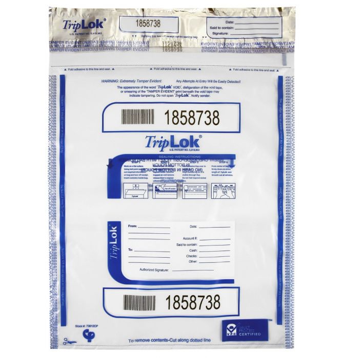 TripLok Deposit Bag 12" X 16" Clear (Case of 500) 585040