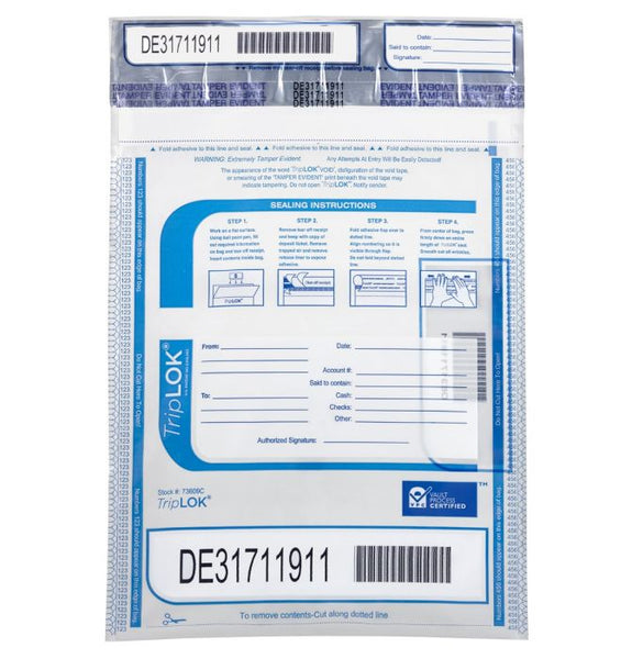 TripLok Deposit Bag 9" X 12" Clear (Case of 500) 585028