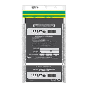 SafeLok Vertical Twin Deposit Bag 10" X 15" Clear (Pack of 100) 585092