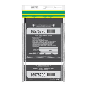 SafeLok Vertical Twin Deposit Bag 10" X 15" Clear (Case of 500) 585092CT