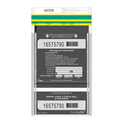 SafeLok Vertical Twin Deposit Bag 10" X 15" Clear (Case of 500) 585092CT