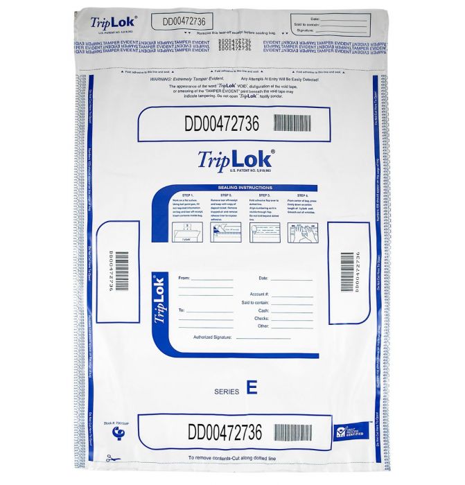 TripLok Deposit Bag 15" X 20" White (Pack of 50) 585053 - spotlesssupply.com